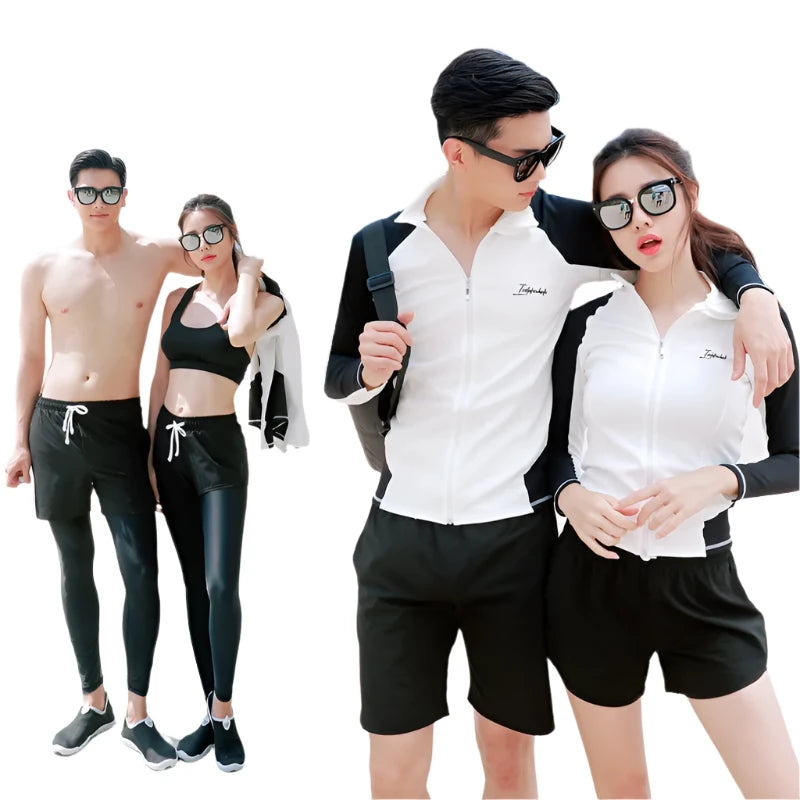 Korean Couple Split Diving Suit Women Men's Snorkeling Surfing Swimsuit Conservative Sun Protection Sports Pants Swimwear