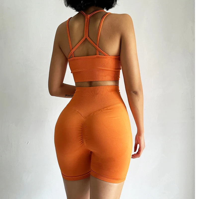 
                  
                    2PCS Seamless Women Yoga Set Gym Sportswear Sport Bra and Hight Waist Shorts Suit Fitness Workout Butt Lifting Short Tight Suit
                  
                