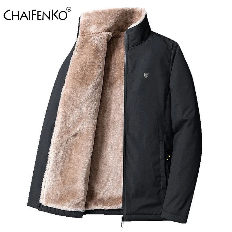 MOUNT Men 2024 Winter Windproof Warm Thick Fleece Jacket Men Fashion Casual Coat Men Autumn Brand...