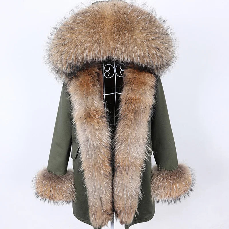 
                  
                    MOUNT MaoMaoKong Natural Real Fox Fur Jacket Hooded Black Waterproof Woman Winter Warm Coat...
                  
                