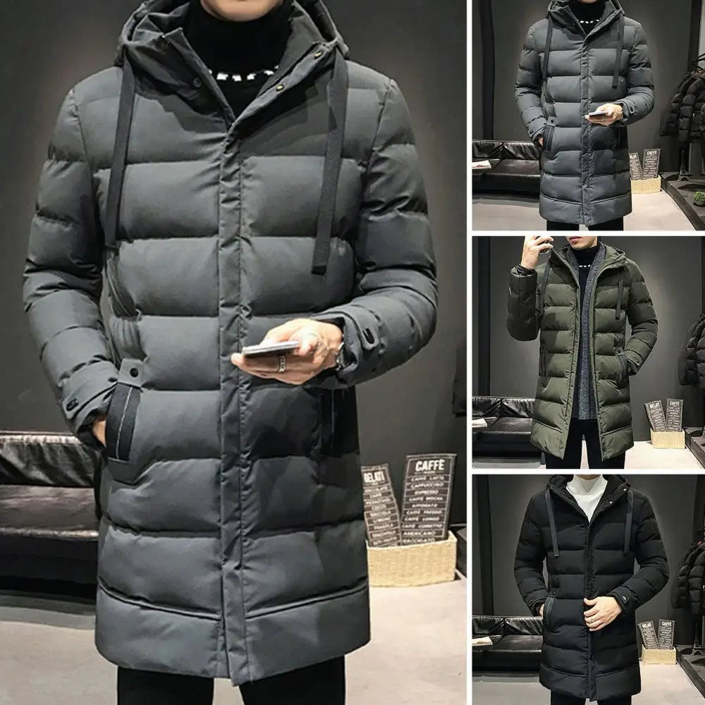 MOUNT Cotton Coat with High Collar Men's Ultimate Warmth Winter Parka Down Coat with High Collar...