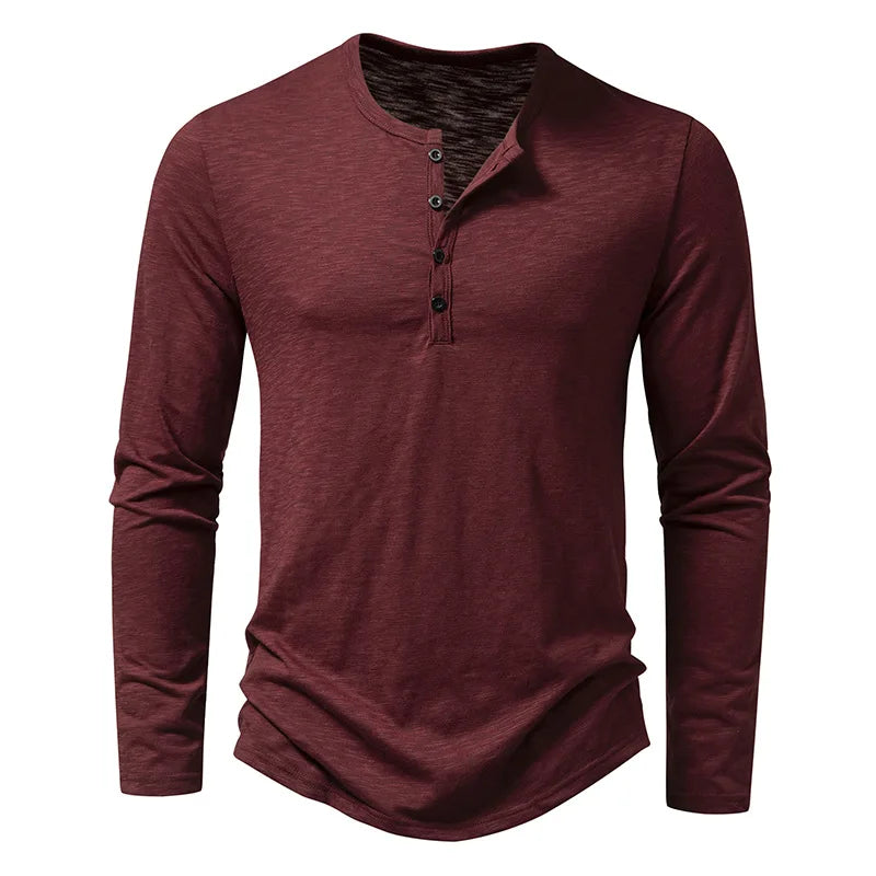 
                  
                    MOUNT Men's Cotton Button Henley neck Shirt Long Sleeve Casual Button Solid color Fashion T-Shirts
                  
                