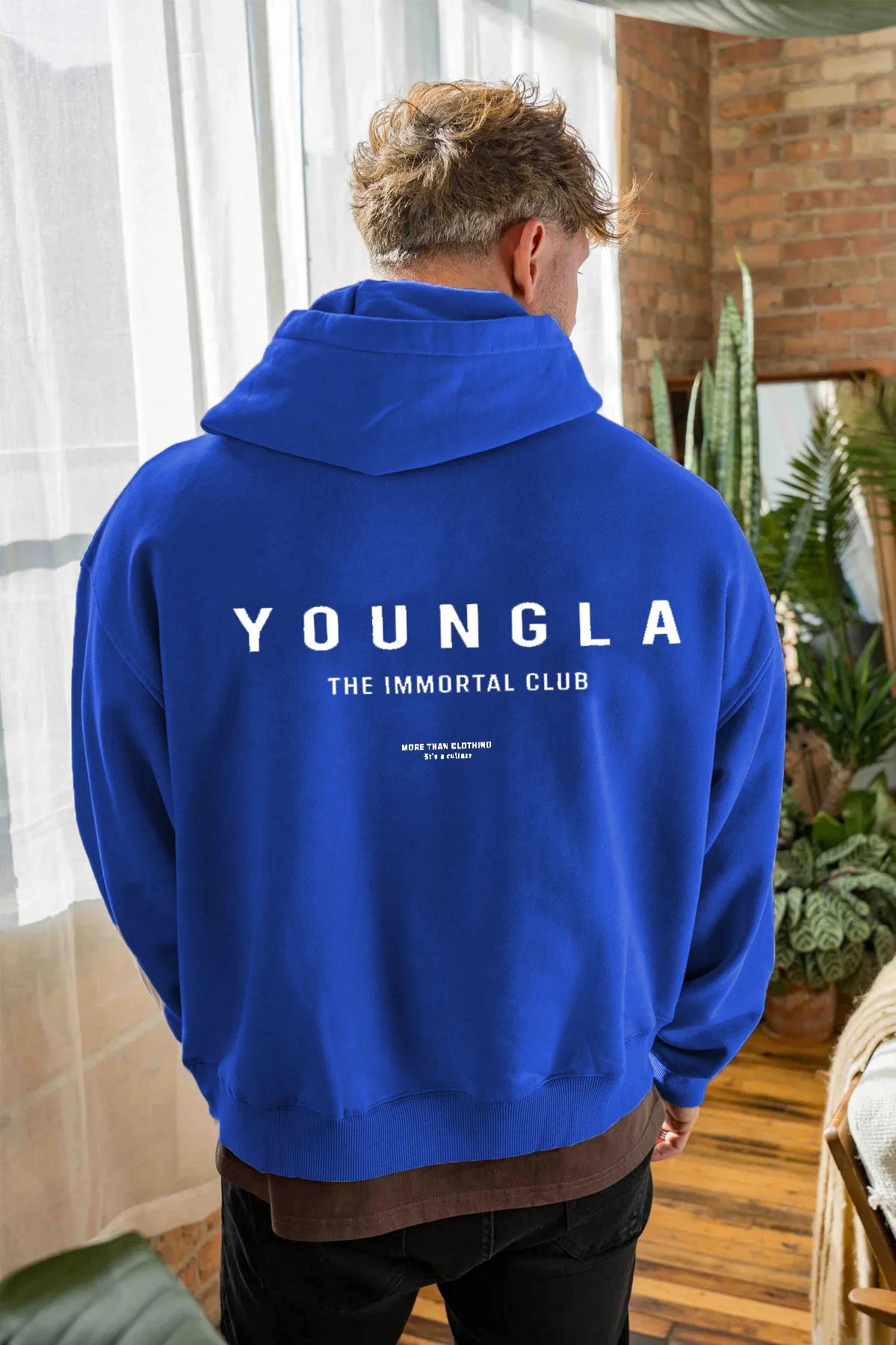 
                  
                    YOUNG Men's casual oversized pullover hoodie, double-layer composite fabric printed jacket, sports and fitness sweatshirt
                  
                