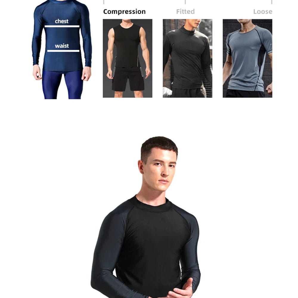 
                  
                    M-5XL UV Protection  Rashguard Men Long Sleeve Swimsuit Rash Guard Jiu Jitsu Quick Dry Surf Driving T Shirt For Swimming
                  
                