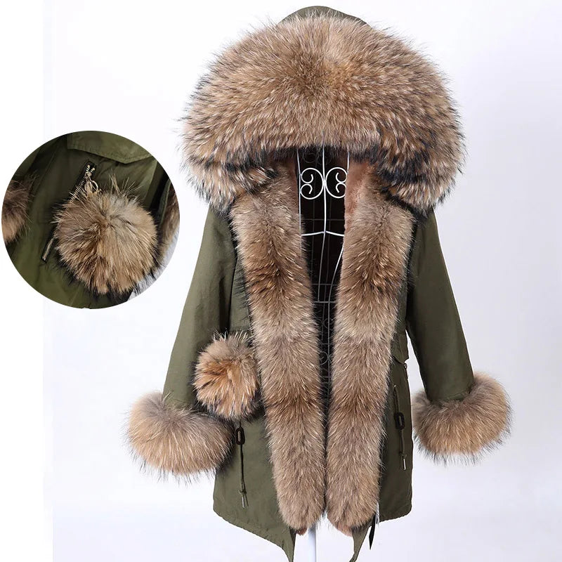 
                  
                    MOUNT MaoMaoKong Natural Real Fox Fur Jacket Hooded Black Waterproof Woman Winter Warm Coat...
                  
                