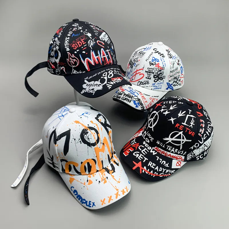 New Graffiti Hip-Hop Kpop Men Women Baseball Hats Cotton Breathable Snapback Skateboard Sport Caps Adult Cool Streetwear Fashion