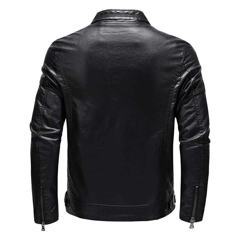 
                  
                    Autumn Winter Men's PU Leather Jacket Stylish Men Stand Collar Windbreaker Coats Men Warm Business Leather Jackets Clothing
                  
                