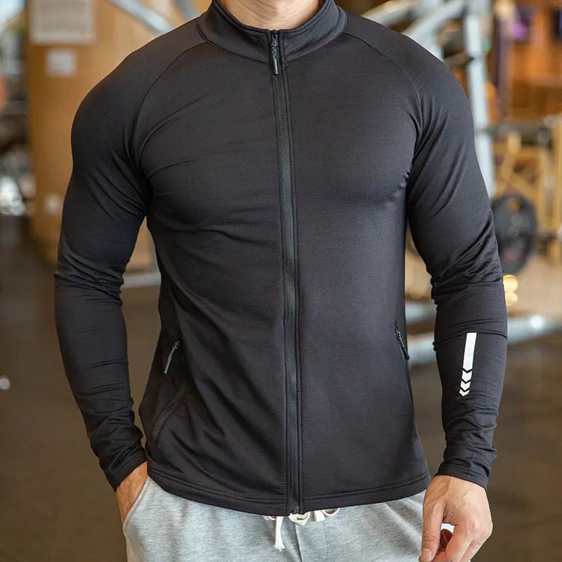 
                  
                    Compression Stand Collar Running Jackets Sports Workout Training Long Sleeve Zipper Sportwear Men Casual Coats Gym Clothing Man - MOUNT
                  
                
