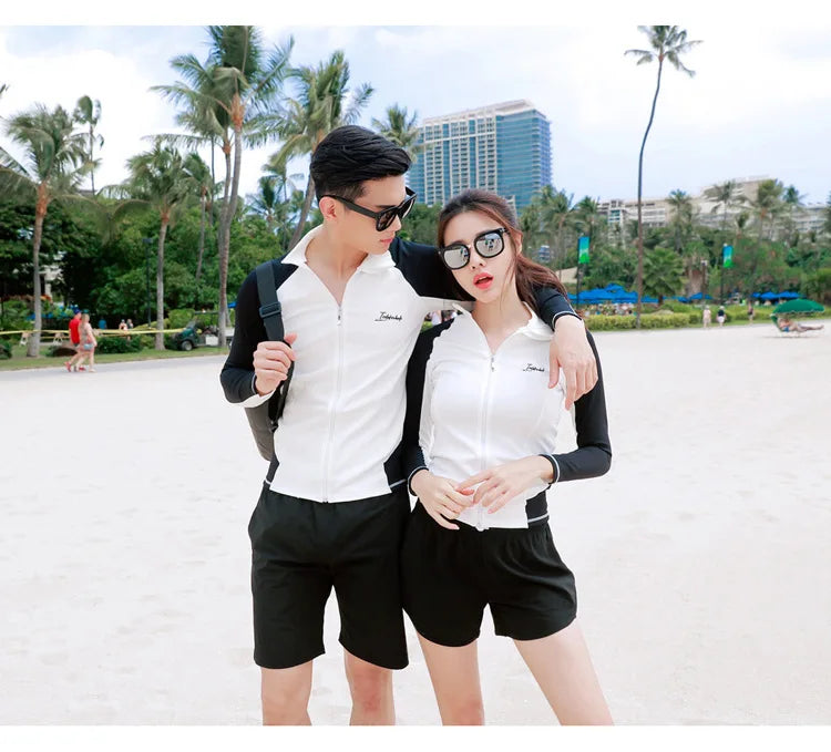 
                  
                    Korean Couple Split Diving Suit Women Men's Snorkeling Surfing Swimsuit Conservative Sun Protection Sports Pants Swimwear
                  
                