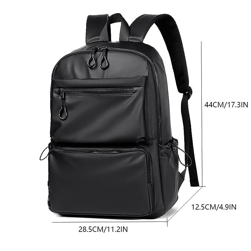 
                  
                    A 14 Inch Men's Backpack Large Capacity Travel Leisure Solid Color Pu Computer Backpack Fashion Men And Women Students Schoolbag - MOUNT
                  
                