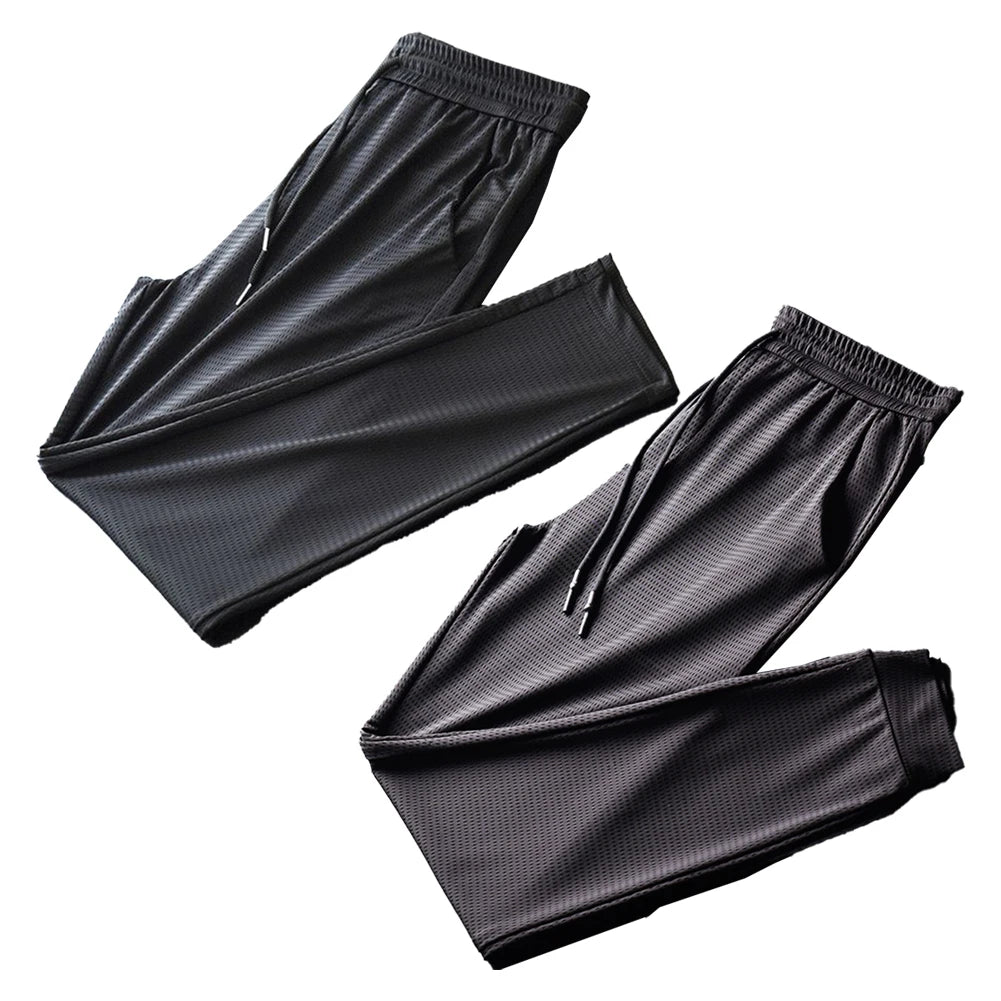 
                  
                    Men's Sports Pants Ice Silk Comfortable Cool Pant Quick-drying Breathable Summer Thin Fitness Loose Casual Mesh Trousers
                  
                