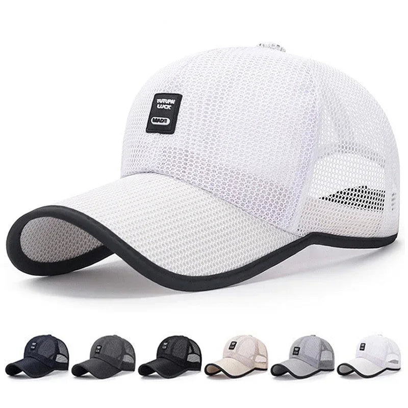 Outdoor Sunshade Mesh Cap Summer Mesh Breathable Outdoor Leisure Sports Fishing Sun Hat Adjustable Golf Cap Men and Women