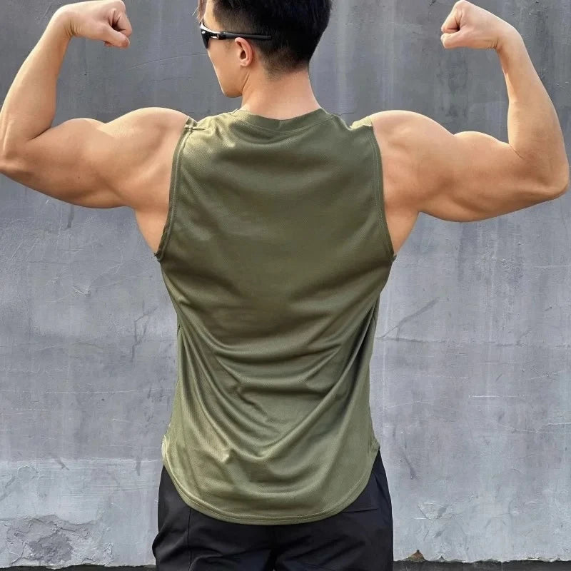 
                  
                    MOUNT summer Sleeveless vest outdoor sport tank top running fitness undershirt quick drying round neck gym T-shirt men Breathable top
                  
                