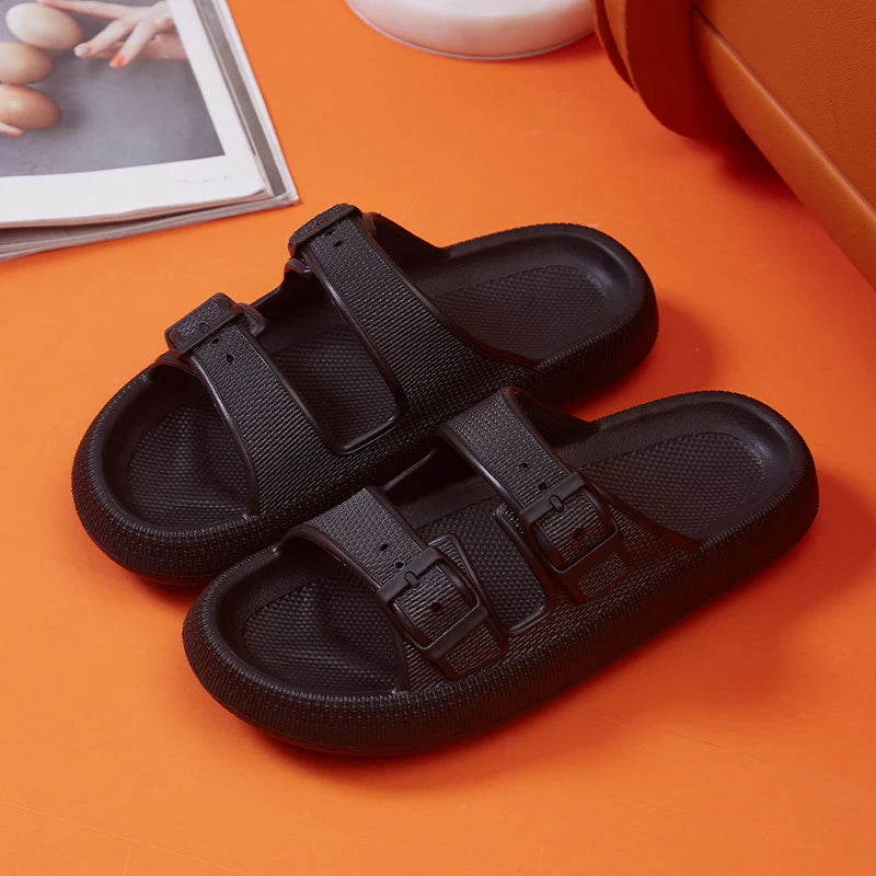 
                  
                    Fashion Buckle Thick Platform Slippers Women Home Soft Sole eva Cloud Slides Sandals Woman 2023 Summer Non Slip Beach Flip Flops
                  
                