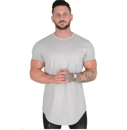 
                  
                    MOUNT Muscle Fitness T-shirt Summer Men's Athleisure Workout short sleeve T-shirt High Quality...
                  
                