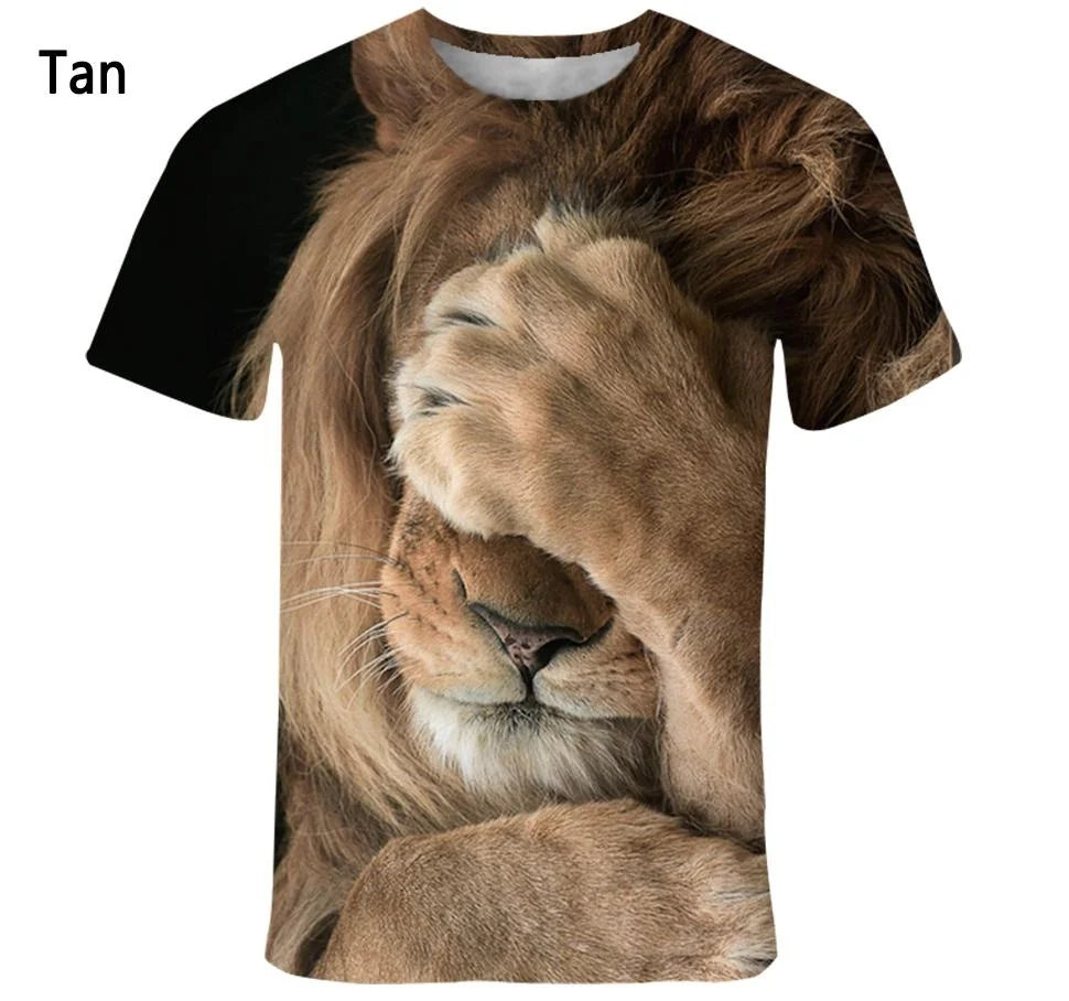 
                  
                    MOUNT New Fashion Animal Face 3d Printed T-shirt Men's and Women's Summer Casual Short Sleeve...
                  
                