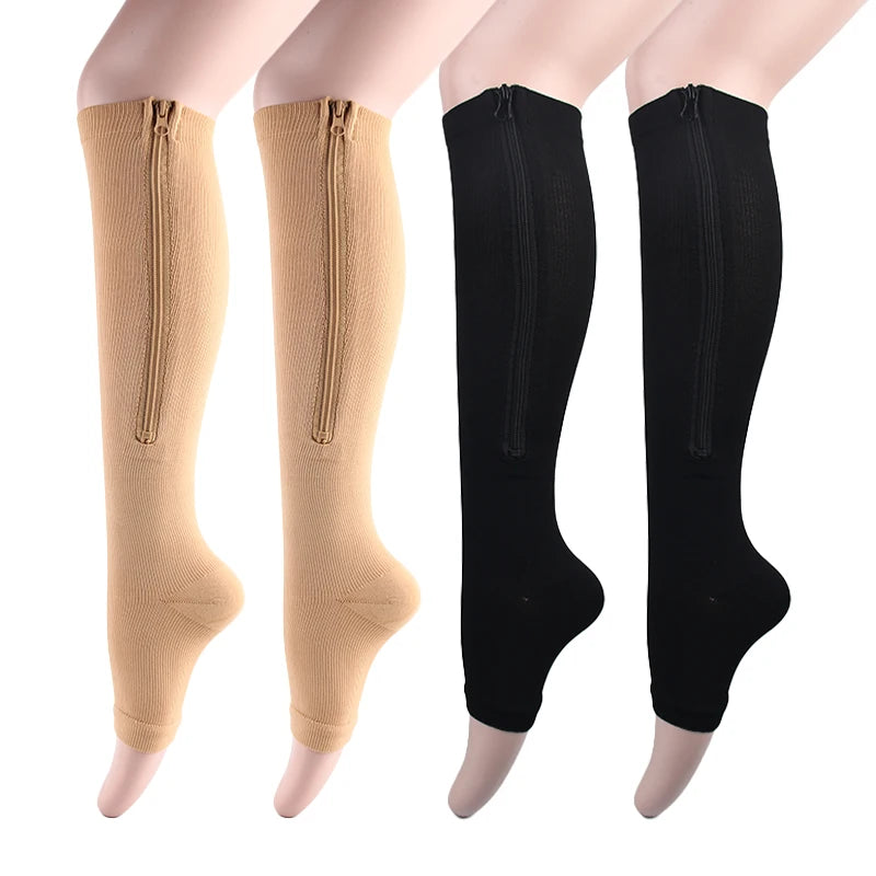 Fat up 2023 New Women's Zipper Compression Socks Slim Sleeping Beauty Leg Shaping to Prevent Varicose Veins diabetes Promotion