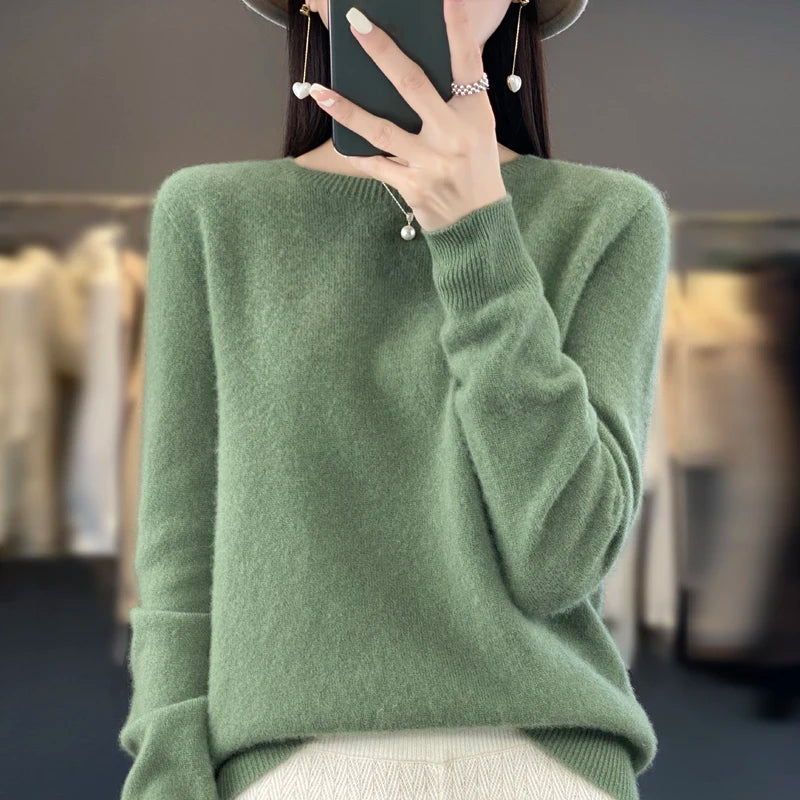 
                  
                    MOUNT New cashmere sweater women's sweater in autumn and winter 100% merino wool fashion O-neck...
                  
                