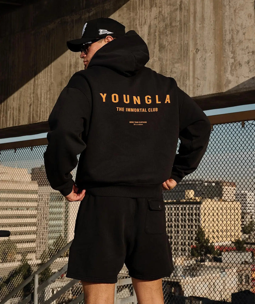 
                  
                    YOUNG Men's casual oversized pullover hoodie, double-layer composite fabric printed jacket, sports and fitness sweatshirt
                  
                