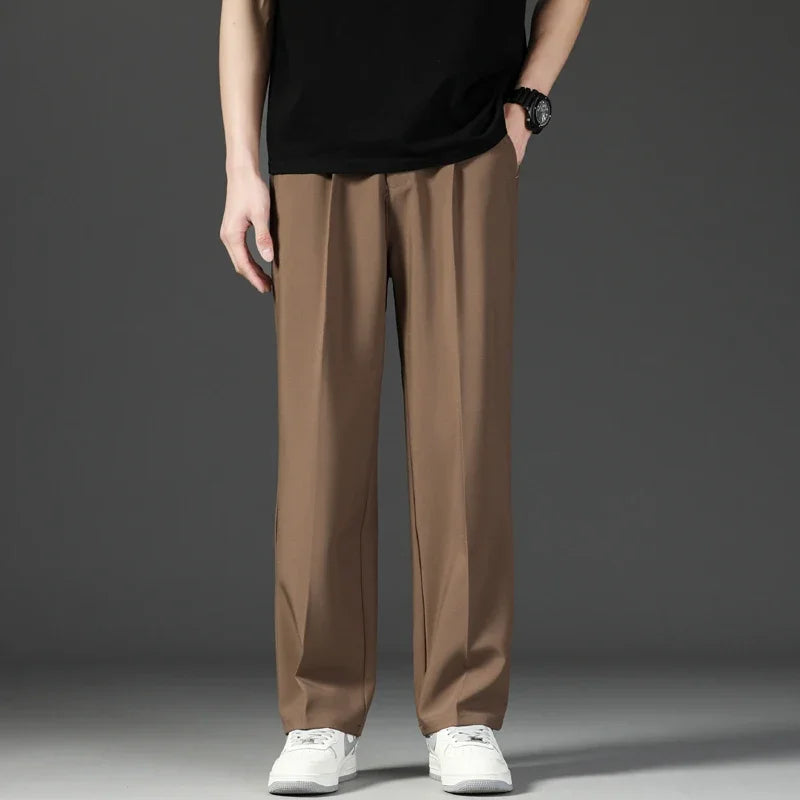 
                  
                    2024 New Casual Pants Korean Men's Pants Straight Loose Sweatpants Soft Fashion Draping woven Wide Leg Long Baggy Trousers
                  
                