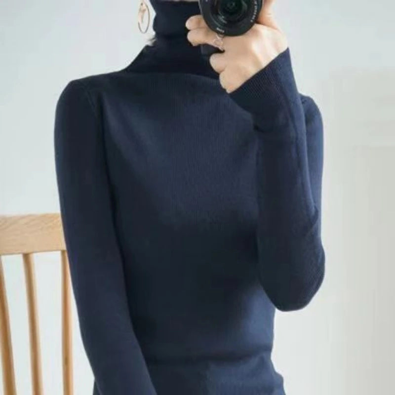 
                  
                    Women Sweater Winter Cashmere Turtleneck Warm Knitwear Korean Casual Solid Bottoming Shirt Fashion Knit Pullovers Brown Sweater
                  
                