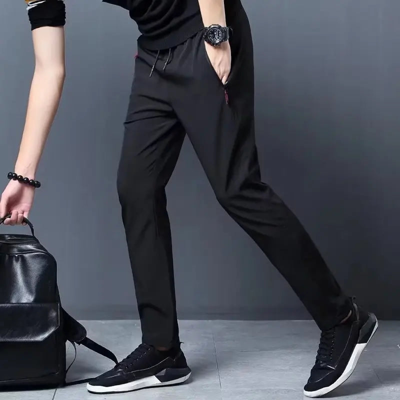 
                  
                    Men's Casual Pants Business Stretch Slim Fit Elastic Waist Jogger Korean Classic Blue Black Gray Male BrandTrousers Men's Casual
                  
                