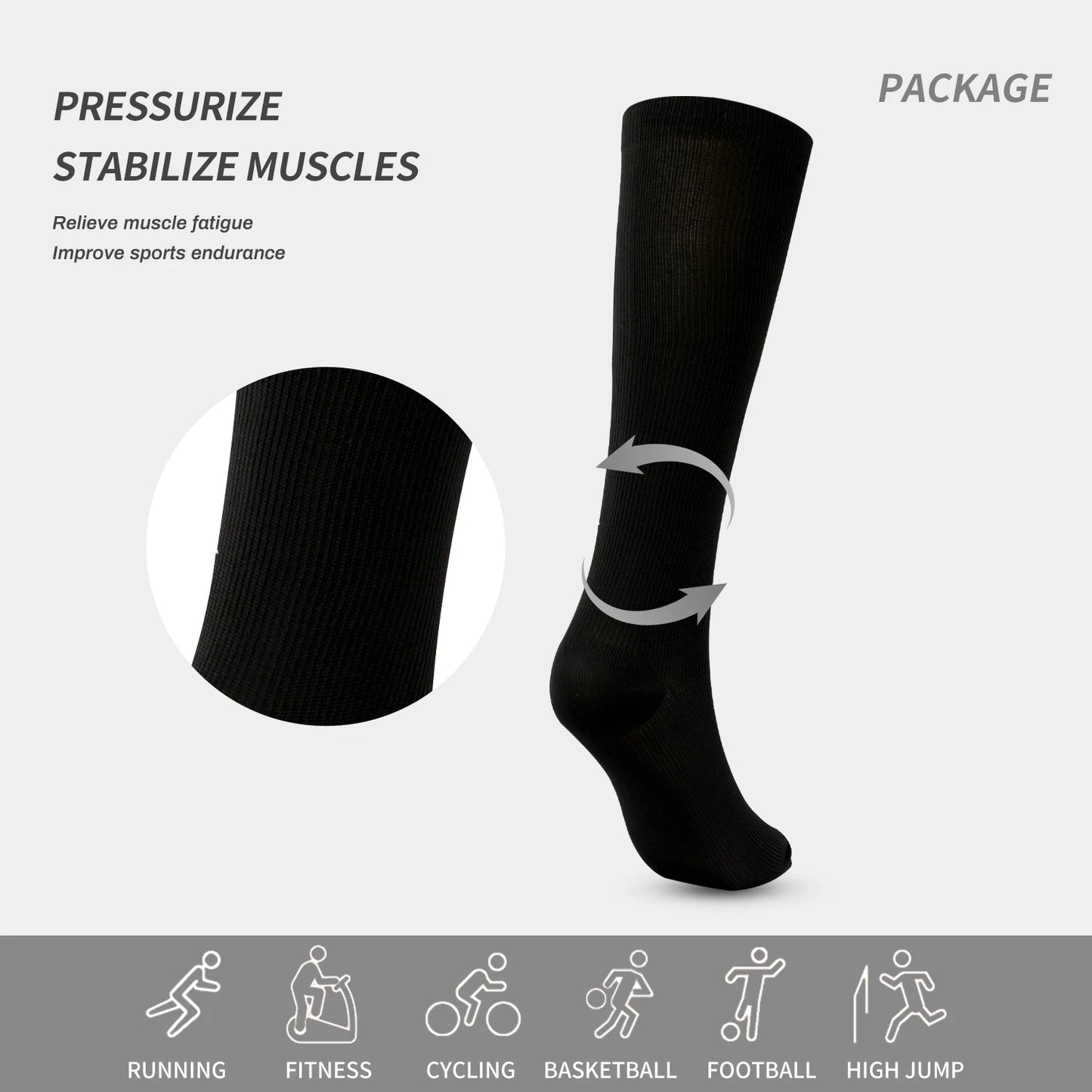 
                  
                    Compression Stocking Women Men Blood Circulation Promotion Slimming Compression Socks Anti-Fatigue Running Travel Sport Socks
                  
                