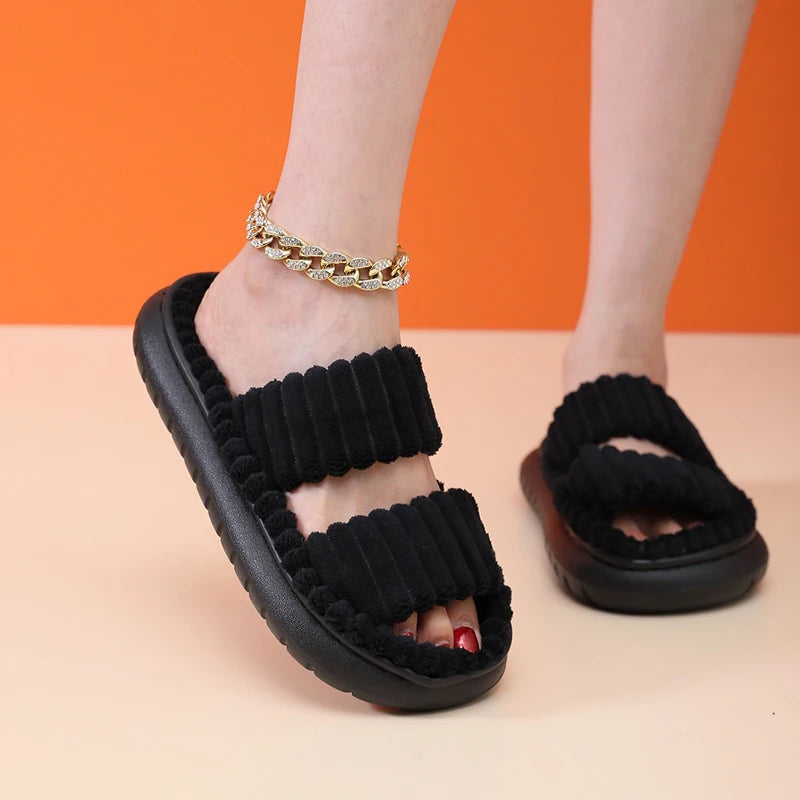 
                  
                    2024 Autumn Winter New Women Home Slippers Open-Toe Cross Band Linen Soled Indoor Slides Linen Soled Non-Slip Bathroom Slippers
                  
                