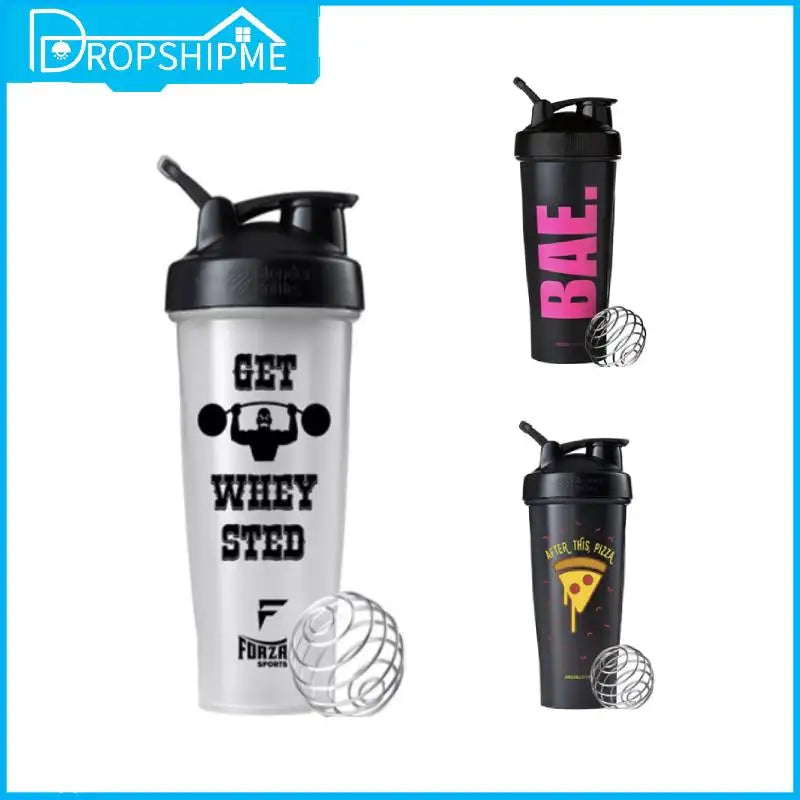 Dropshipme Portable Shaker Bottle Protein Shake Gym Mixing Cup Sport Fitness Water Bottles with Handle Outdoor Mixer Mug