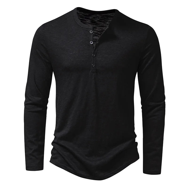 
                  
                    MOUNT Men's Cotton Button Henley neck Shirt Long Sleeve Casual Button Solid color Fashion T-Shirts
                  
                