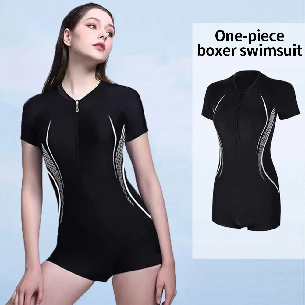 
                  
                    One Piece Women Sports Swimwear Fitness Sports Swimsuit Patchwork Competition Swimwear Open Back Bathing Suits Clearance
                  
                