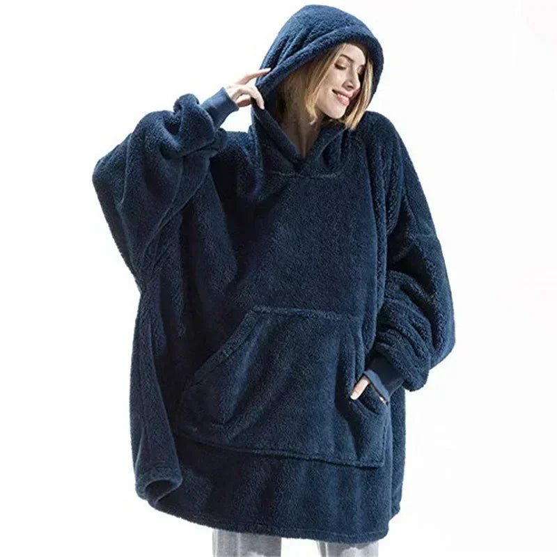 
                  
                    MIDSUM Winter Hooded Sweater Blanket Women Oversized Fleece Blanket With Sleeves Large Pocket Warm Thick TV Hoodie Robe Couple
                  
                