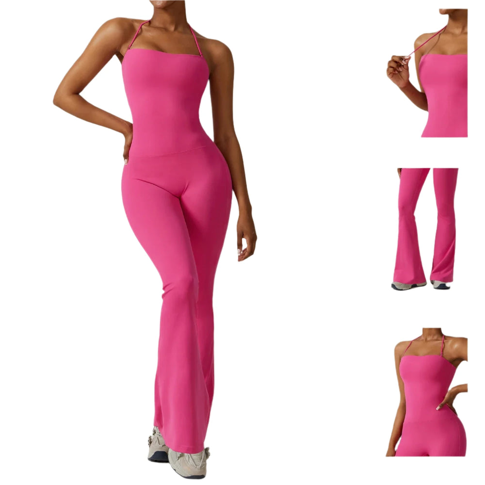 One-piece Yoga Suit Bell Bottoms Gym Set Women Sports Jumpsuit Women Fitness Rompers Stretch Workout Flare Leggings Bodysuits