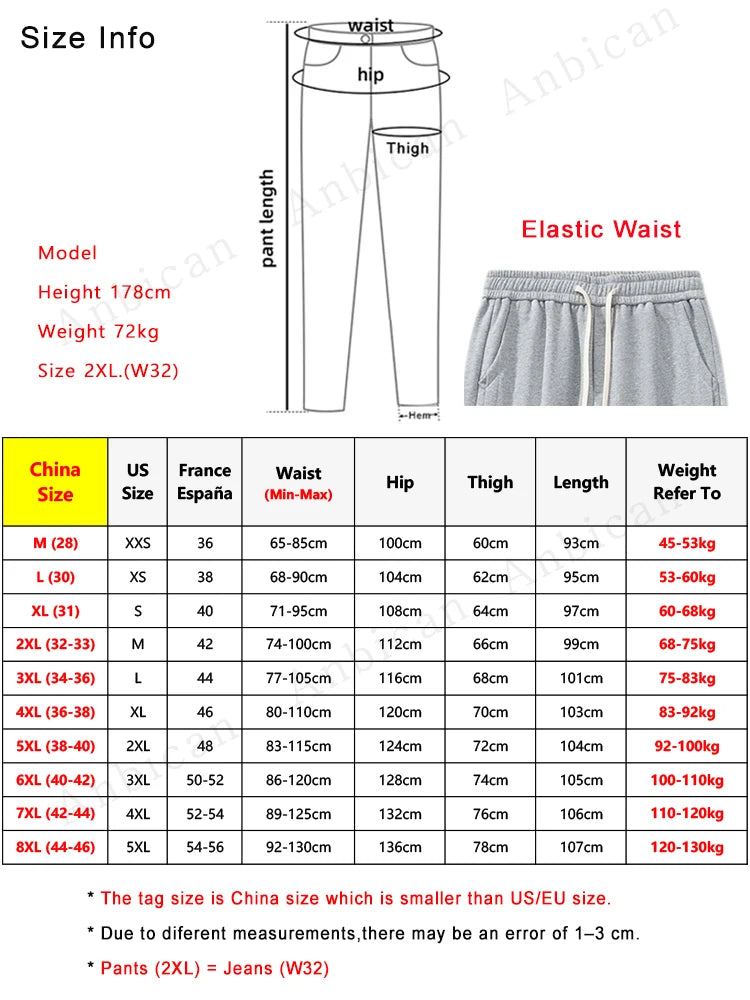 
                  
                    MOUNT Plus Size Men's Sweatpants 8XL 7XL 6XL Sportswear Elastic Waist Casual Baggy Pants Black...
                  
                