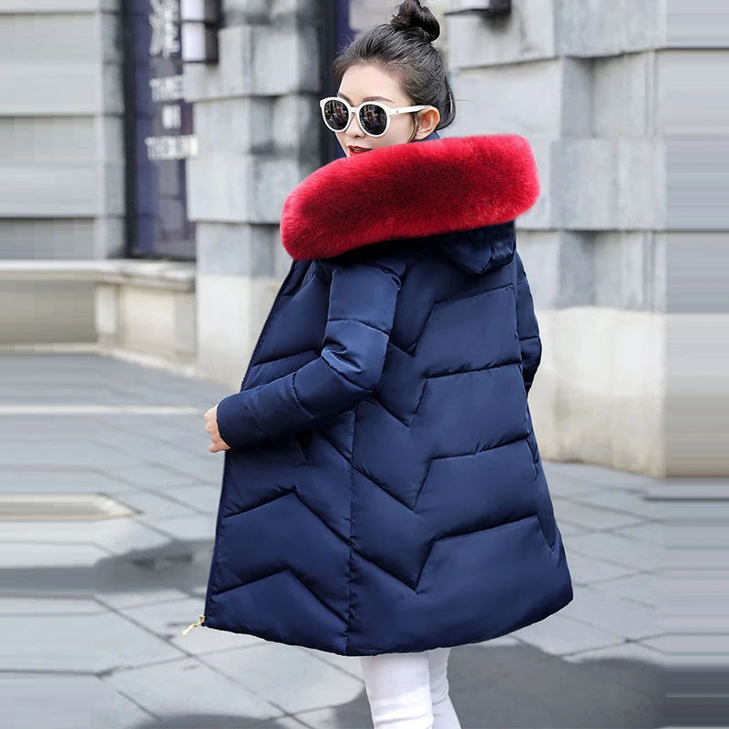 
                  
                    7XL Fashion Coats Winter Jacket Women Parka New 2024 Hooded Long Female Coat Office Lady Warm Down Jacket Fur Winter Coat Women
                  
                