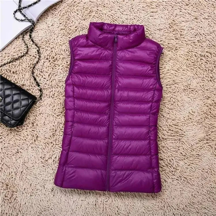 
                  
                    2023 White Duck Down Jacket Women Vest Autumn Winter Sleeveless Waistcoat Warm Lightweight Puffer Jacket Female Tops Outwear 8XL
                  
                