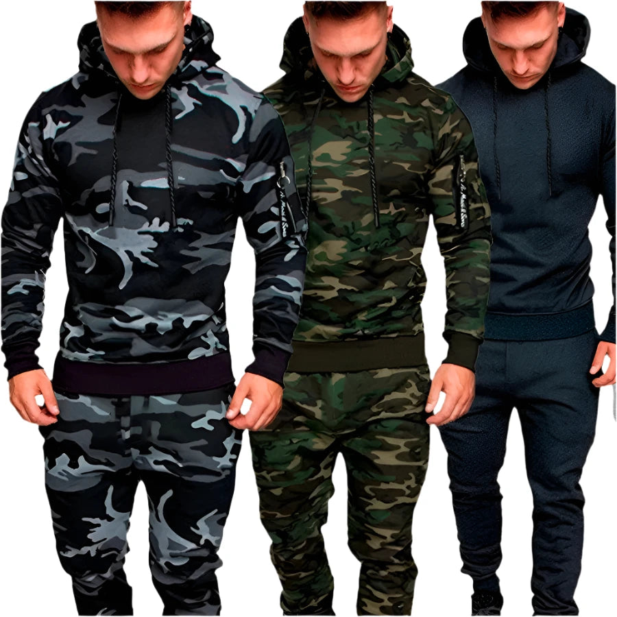 2023 new Men's Camouflage Tracksuit Sport Hoodies Pants Two Piece Set Outdoor Sports Suit Casual Jogging Suit Sweatshirts