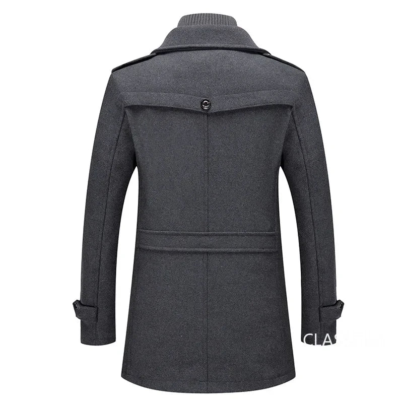 
                  
                    Men Cashmere Trench Coats Winter Jackets Overcoats Wool Blends High Quality New Winter Coats Male Business Casual Trench Coats 4
                  
                