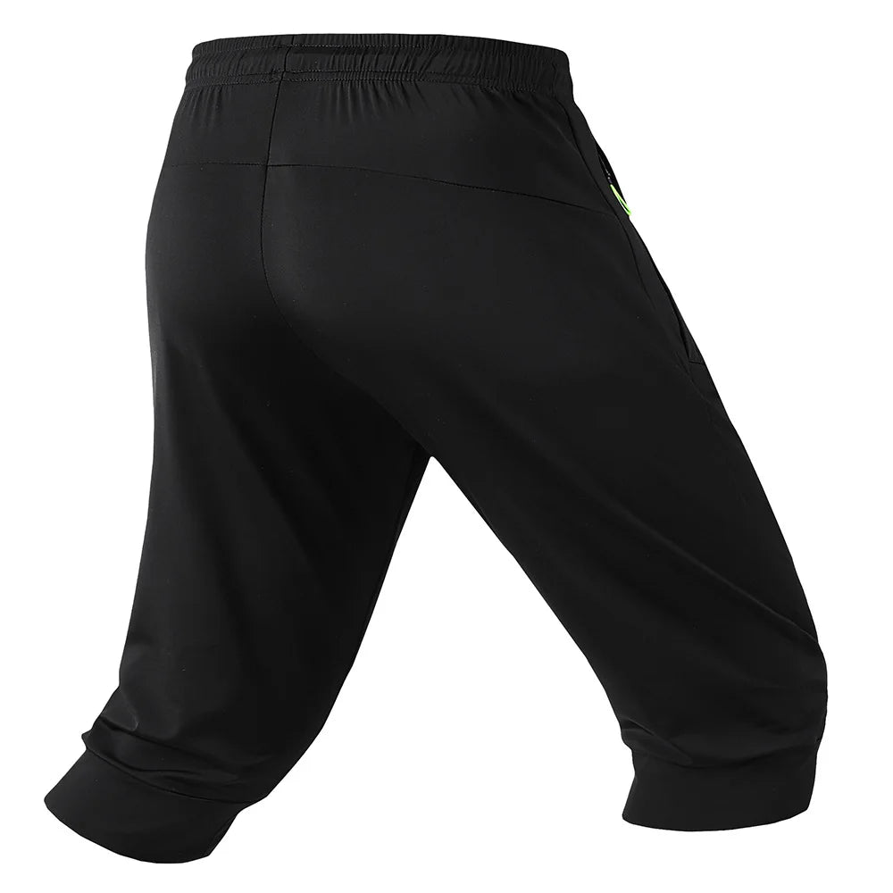 
                  
                    Men Running Cropped Pants Ice silk Summer Quick Dry Training Fitness 3/4 Trousers Pocket Joggings Pant Male Gym Sweatpants
                  
                