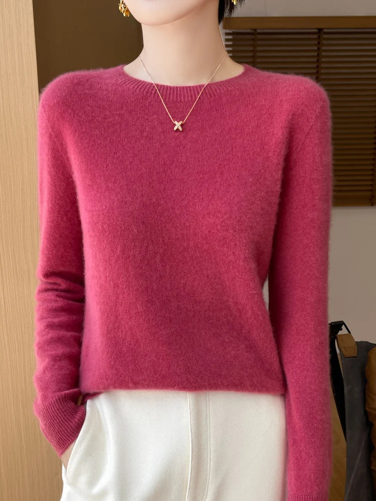 
                  
                    MOUNT Autumn Winter Women Clothing O-Neck Pullover 100% Merino Wool Sweater New Fashion Cashmere...
                  
                