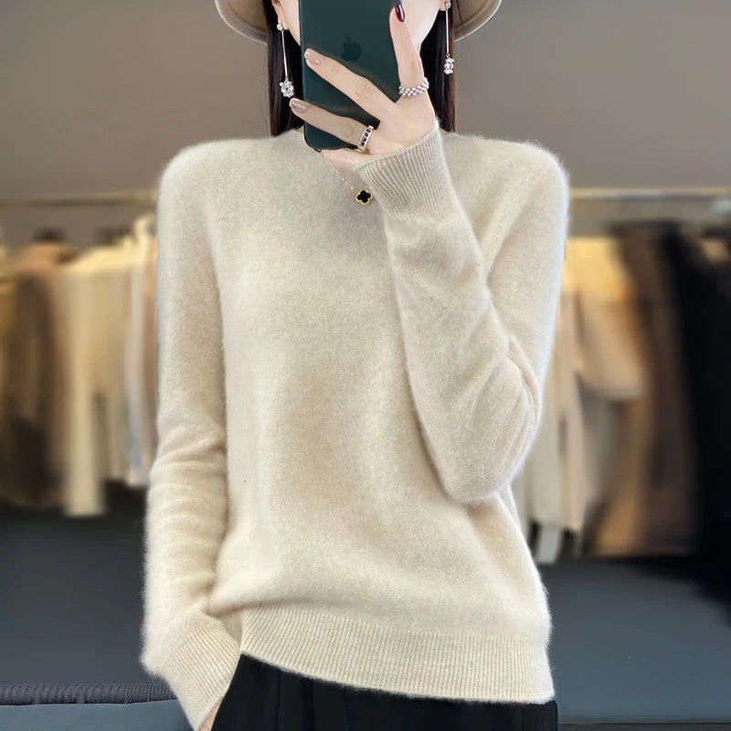 
                  
                    MOUNT New cashmere sweater women's sweater in autumn and winter 100% merino wool fashion O-neck...
                  
                