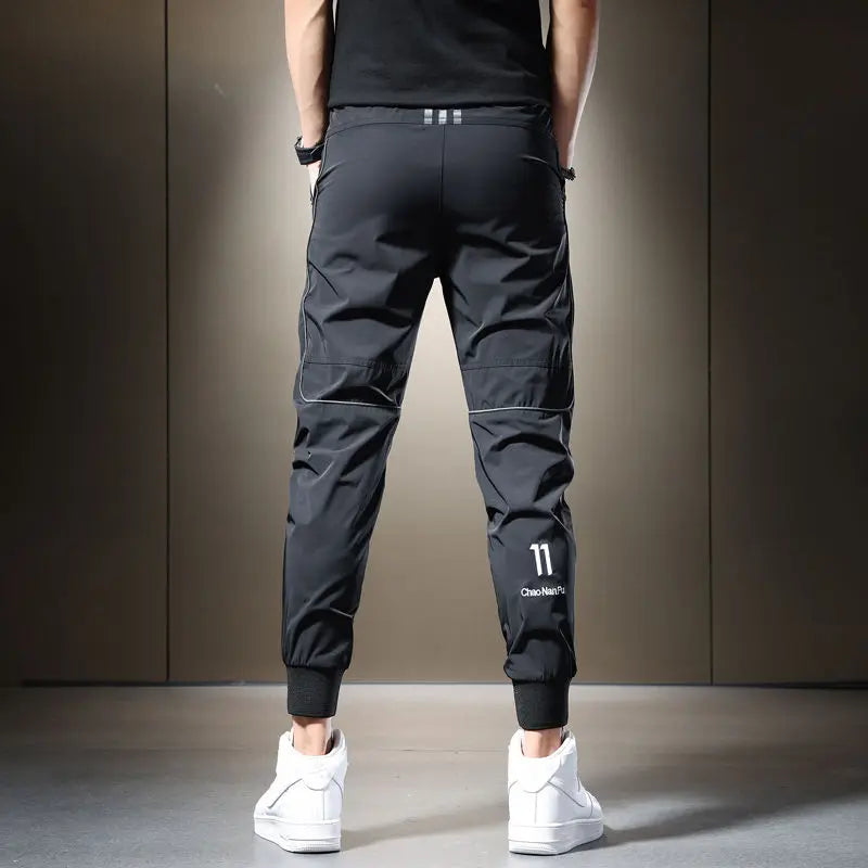 
                  
                    Casual Pants Black Grey Drawstring Joggers Lightweight Breathable Quick Dry Trousers Ice Silk Sportswear Man
                  
                