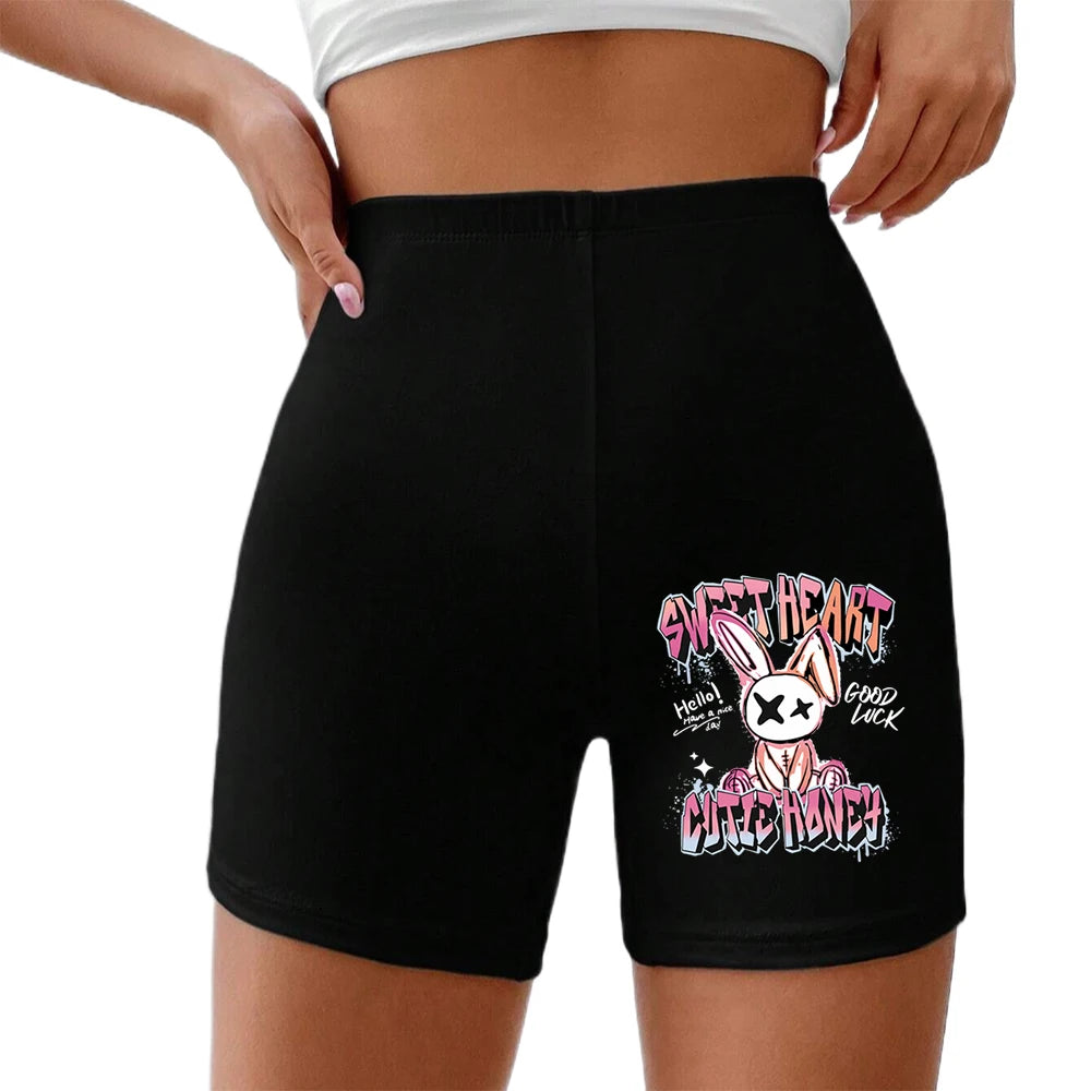 
                  
                    Cartoon Cute Rabbit Print Female Tight Pants Breathable Comfortable Elastic Pants Fashion Cool Summer Shorts Casual Sport Pants
                  
                