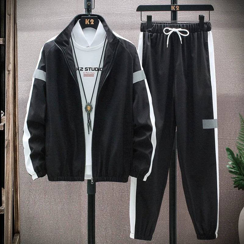 
                  
                    New Spring Men Casual Sets Mens Hooded Tracksuit Sportswear Jackets+Pants 2 Piece Sets Hip Hop Running Sports Suit 5XL
                  
                