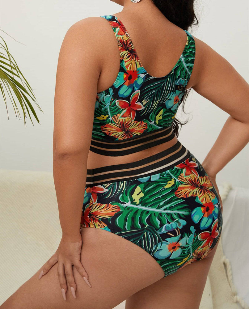 
                  
                    Bauhinia New 5XL Plus Size Swimsuits 2 Pieces Set Women High Waist Push Up Bikini Sets Flower Print Summer Large Bathing Suits
                  
                