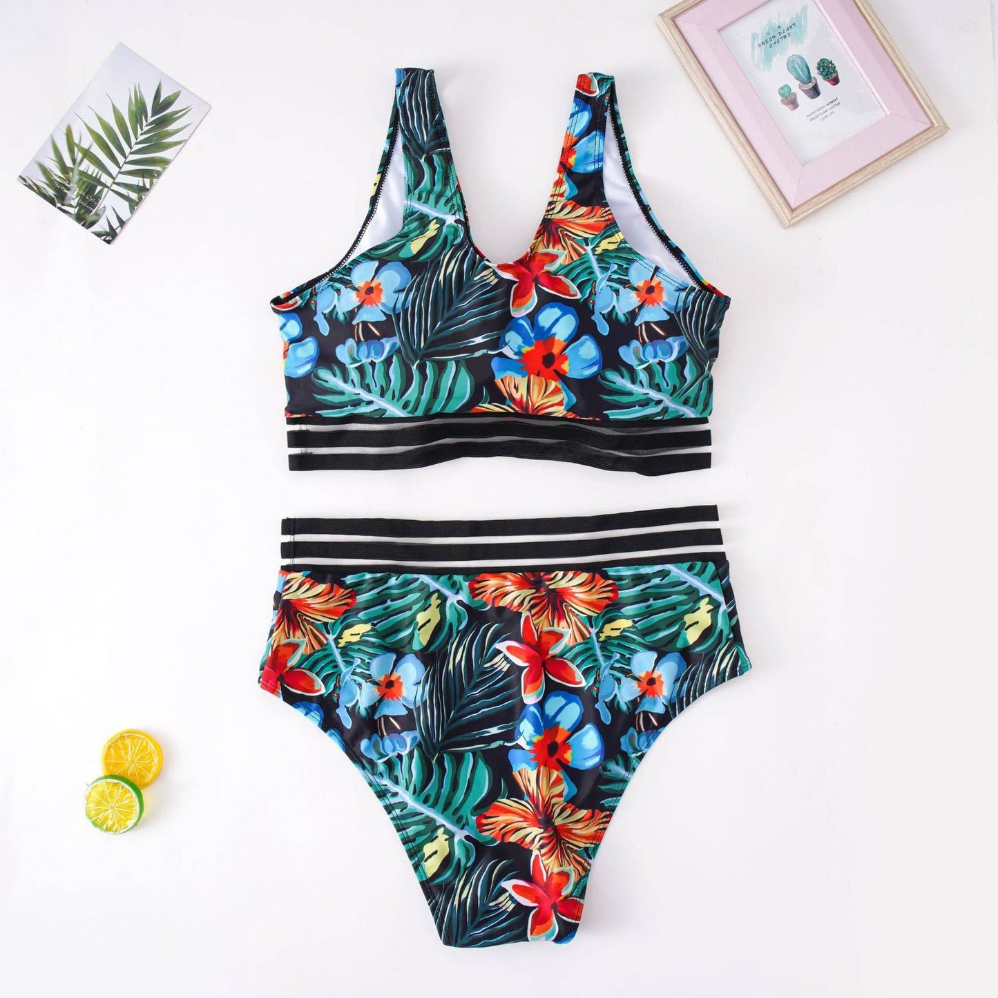 
                  
                    Bauhinia New 5XL Plus Size Swimsuits 2 Pieces Set Women High Waist Push Up Bikini Sets Flower Print Summer Large Bathing Suits
                  
                