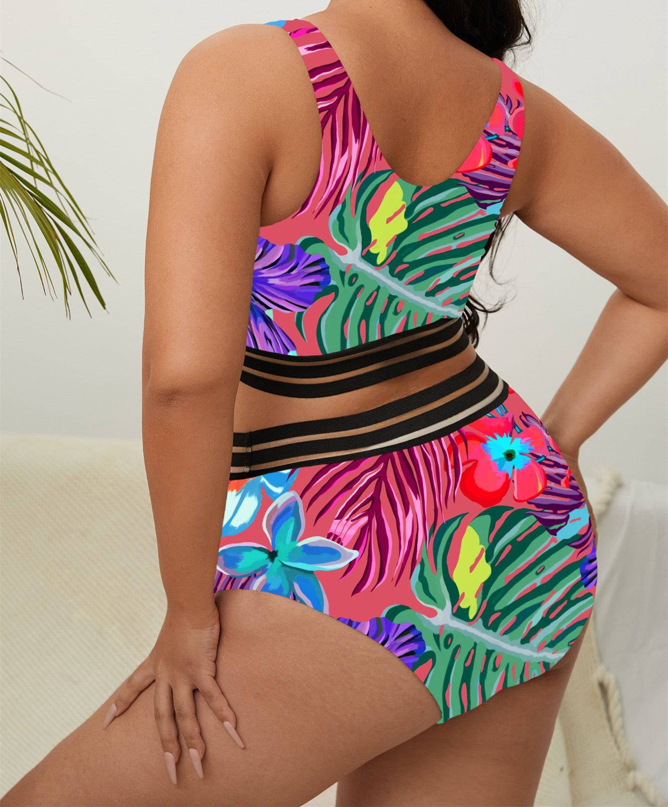 
                  
                    Bauhinia New 5XL Plus Size Swimsuits 2 Pieces Set Women High Waist Push Up Bikini Sets Flower Print Summer Large Bathing Suits
                  
                