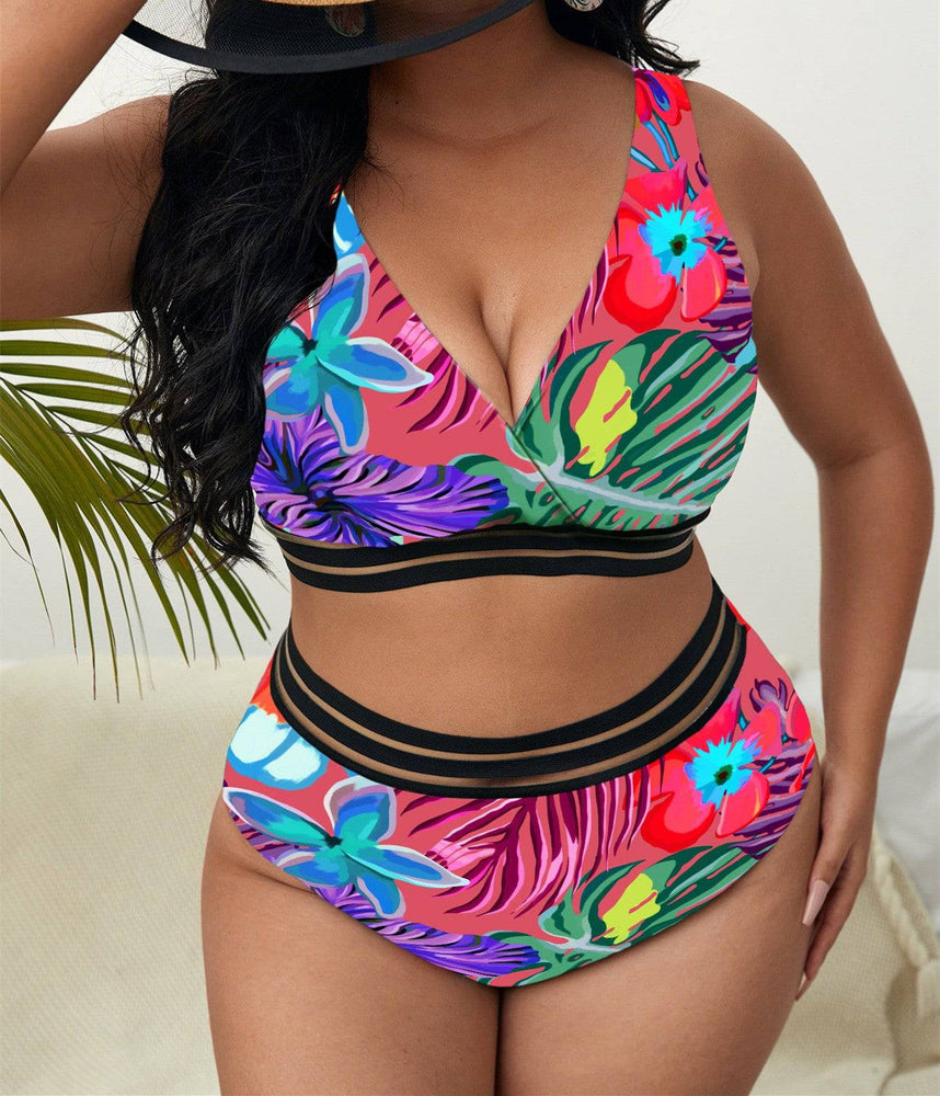 
                  
                    Bauhinia New 5XL Plus Size Swimsuits 2 Pieces Set Women High Waist Push Up Bikini Sets Flower Print Summer Large Bathing Suits
                  
                