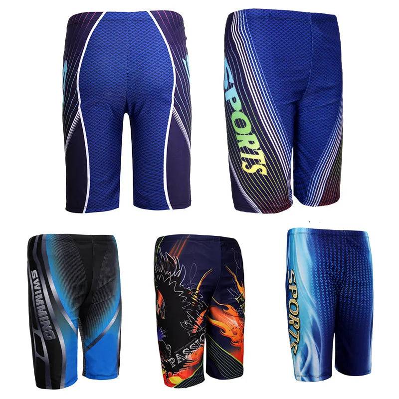 Men's Flat Corner Five-minute Swimming Trunks Plus Fat Plus Size Swimming Trunks Quick Drying Swimming Trunks Mens Swim