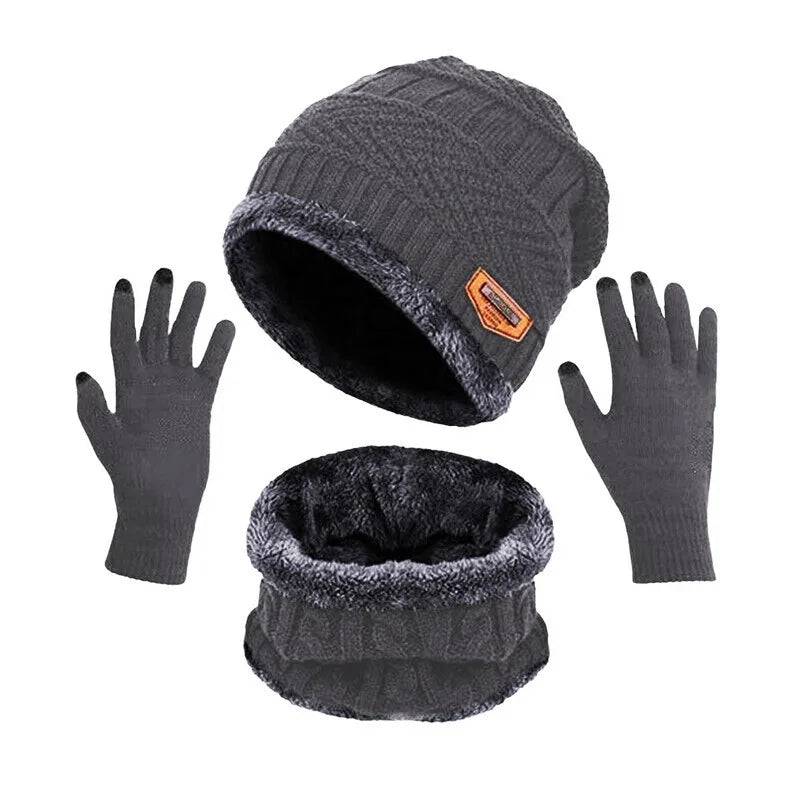 
                  
                    3 IN 1 Winter Knit Beanie Hat with Scarves And Touch Screen Gloves for Men Women Windproof Warm Fleece Cap Cycling Equipment
                  
                